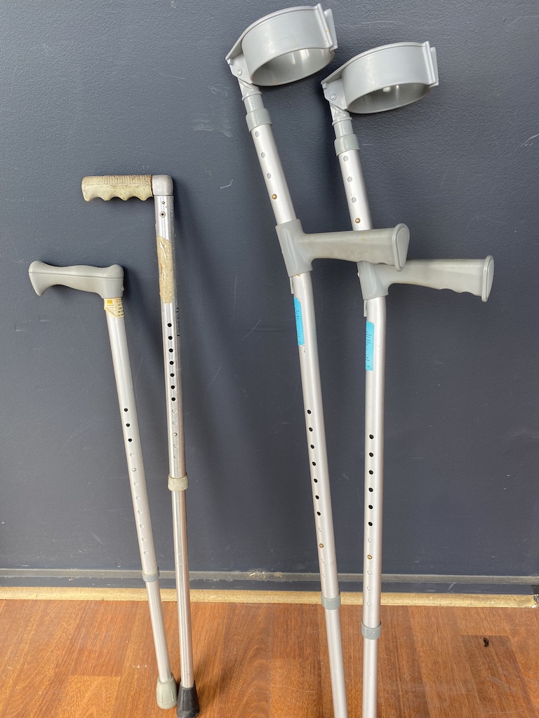 WALKING AIDE, Forearm Crutch or Stick - Aluminium (Single) 